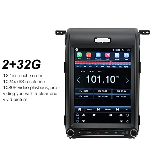 KIMISS Car Player 12.1in 1080P HD Touch Screen Car Stereo Bluetooth4.0 WiFi Quad Core GPS Navigation Screen for Ford Raptor (2G RAM 32G ROM)