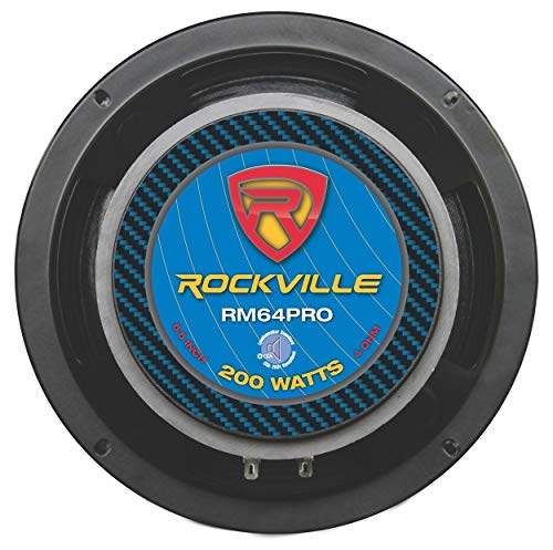 Rockville (2) RM64PRO 6.5" 400 Watt 4 Ohm SPL Mid-Bass Midrange Car Speakers