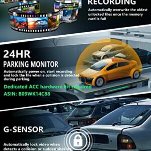 AX2V 2K WiFi Dash Cam for Cars with Super Night Vision and 170° Wide Angle - Screenless 1600P Dash Camera with WDR, G-Sensor, Loop Recording, and Parking Mode - Includes 32GB SD Card