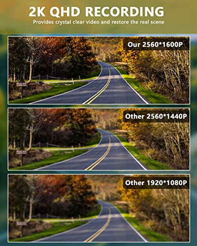 AX2V 2K WiFi Dash Cam for Cars with Super Night Vision and 170° Wide Angle - Screenless 1600P Dash Camera with WDR, G-Sensor, Loop Recording, and Parking Mode - Includes 32GB SD Card