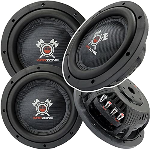 Gravity Warzone WZ12D4 12 Inch 1500 Watt Max Power Elite Car Audio Shallow Subwoofer 4 Ohm DVC - Dual Voice Coil Stereo Competition Grade Sub - 2 Subwoofers