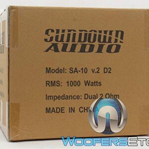 Sundown Audio SA-10 V.2 D2 10" Dual 2 OHM 1000W RMS SUBWOOFER BASS Speaker New