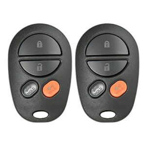keyless2go replacement for new keyless entry remote car key fob 4 button fcc gq43vt20t (2 pack)
