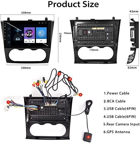 Camecho Android 10.1 Car Stereo for Nissan Teana Altima 2008-2012, 9 inch Car Radio Touchscreen with GPS Navigation WiFi FM iOS/Android Mirror Link Multimedia Head Unit + Backup Camera