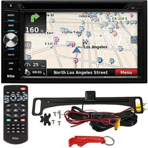 boss audio systems elite bv960nv gps navigation car stereo safe driver’s bundle w/ acam4 backup camera. bluetooth 2-din cd digital receiver, 6.2″ screen, built-in gps w/ turn-by-turn voice guidance