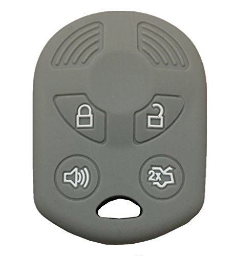 KAWIHEN Silicone Key Fob Cover Compatible with Ford Lincoln Mercury 4 buttons OUCD6000022 164-R8046 164-R7040 CWTWB1U722 (Gray)