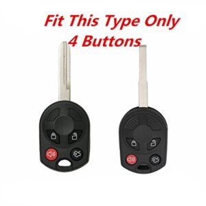 KAWIHEN Silicone Key Fob Cover Compatible with Ford Lincoln Mercury 4 buttons OUCD6000022 164-R8046 164-R7040 CWTWB1U722 (Gray)