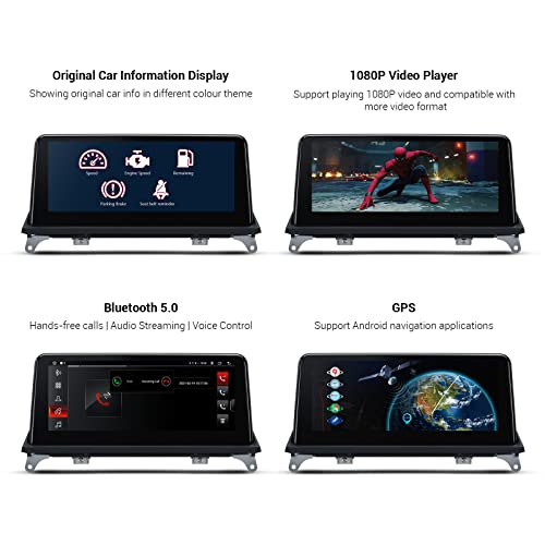 XTRONS 10.25 Inch IPS Touch Display Car Stereo Android 12 GPS Navigation System Octa Core Multimedia Video Player Built-in DSP Car Play Android Auto Support 4G LTE WiFi DVR for BMW X5 X6 E70 E71 CIC