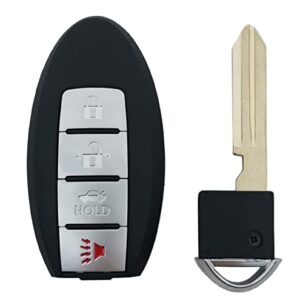 4 Buttons Keyless Remote Car Key Fob Fit for Nissan Altima 2007 2008 2009 2010 2011 2012 Maxima 09-2013 2014 Murano 370Z Infiniti EX35 FX35 G37 G25 Smart Proximity KR55WK48903, KR55WK49622 (Silver)