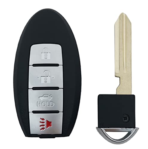 4 Buttons Keyless Remote Car Key Fob Fit for Nissan Altima 2007 2008 2009 2010 2011 2012 Maxima 09-2013 2014 Murano 370Z Infiniti EX35 FX35 G37 G25 Smart Proximity KR55WK48903, KR55WK49622 (Silver)