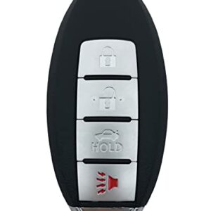 4 Buttons Keyless Remote Car Key Fob Fit for Nissan Altima 2007 2008 2009 2010 2011 2012 Maxima 09-2013 2014 Murano 370Z Infiniti EX35 FX35 G37 G25 Smart Proximity KR55WK48903, KR55WK49622 (Silver)