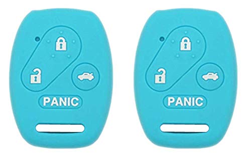 KAWIHEN Silicone Key Fob Cover Compatible with Honda Accord Accord Crosstour CR-V Civic Element Pilot OUCG8D-380H-A N5F-S0084A N5F-A05TAA(Light Blue)