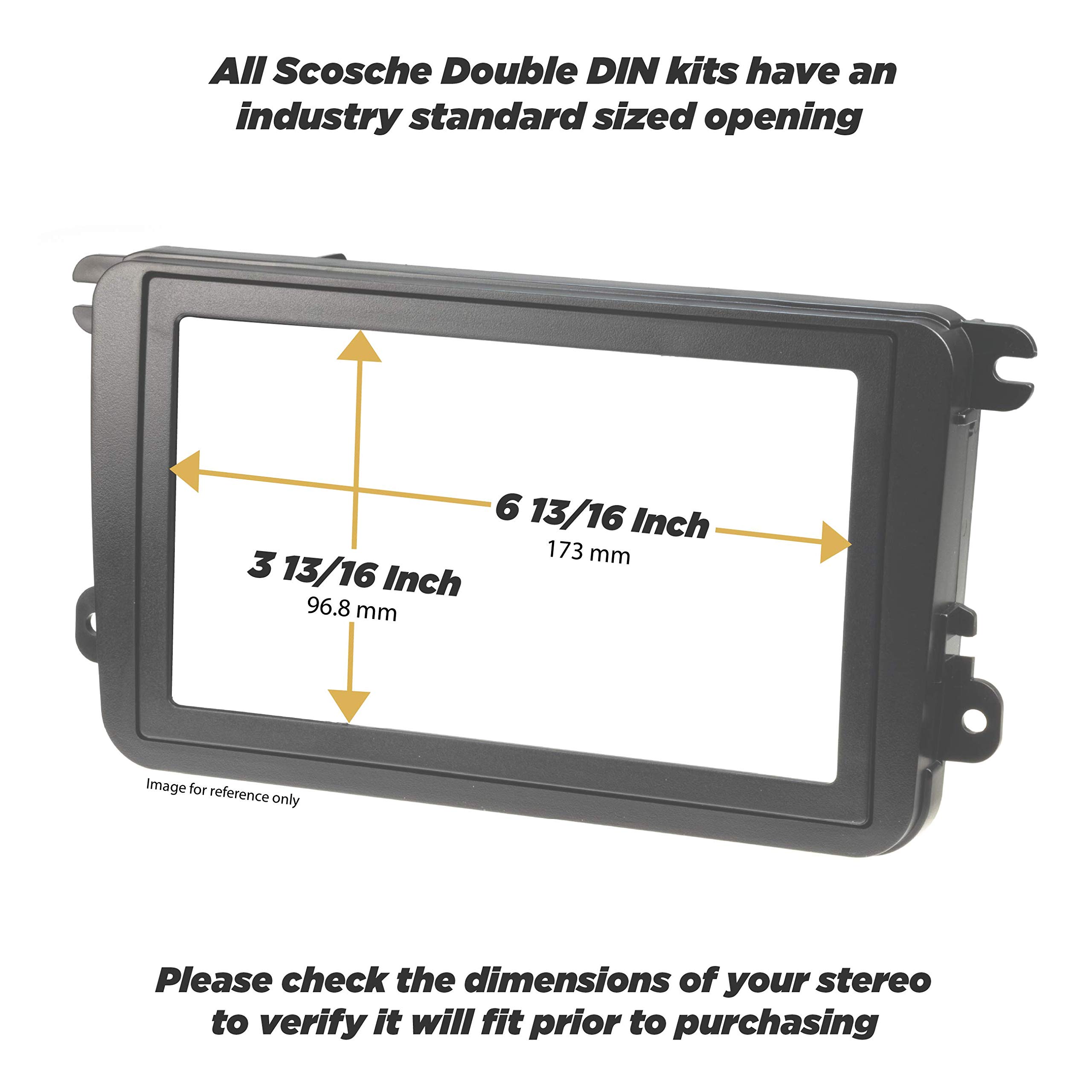 Scosche MI3019B Compatible with 2007-17 Mitsubishi Lancer ISO Double DIN & DIN+Pocket Dash Kit