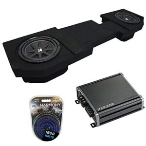 Compatible with 02-15 Dodge Ram Quad or Crew Kicker Bundle Comp C10 Dual 10" Sub Box CXA800.1 Amp