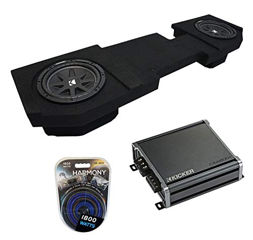 Compatible with 02-15 Dodge Ram Quad or Crew Kicker Bundle Comp C10 Dual 10" Sub Box CXA800.1 Amp