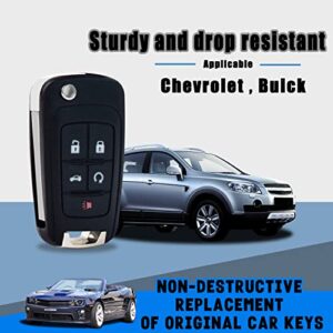 Car Key Fob Keyless Entry Remote Flip Replacement Fit for Chevy Buick GMC Cruze Equinox Camaro Malibu Sonic Impala Lacrosse Regal Verano Encore Allure Terrain 2010-2021 (OHT01060512)