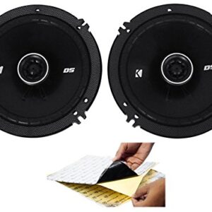 KICKER Pair 43DSC6504 DSC650 6.5" 240 Watt 2-Way Car Stereo Speakers 4-Ohm DS650 Bundle with Rockville Rockmat RM3 (2) 12x12 Butyl Rubber Sound Dampening/Deadening Car Kit