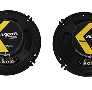 KICKER Pair 43DSC6504 DSC650 6.5" 240 Watt 2-Way Car Stereo Speakers 4-Ohm DS650 Bundle with Rockville Rockmat RM3 (2) 12x12 Butyl Rubber Sound Dampening/Deadening Car Kit