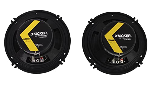 KICKER Pair 43DSC6504 DSC650 6.5" 240 Watt 2-Way Car Stereo Speakers 4-Ohm DS650 Bundle with Rockville Rockmat RM3 (2) 12x12 Butyl Rubber Sound Dampening/Deadening Car Kit