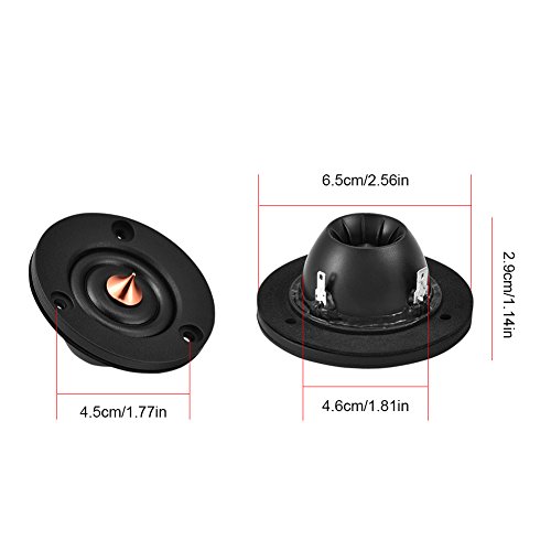 Zerone 1 Pair 2" 4Ohm 30W Silk/Polymer Composite Dome Tweeters Treble Speaker HiFi Stereo Heavy Bass Car Loudspeakers