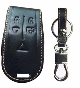 rpkey leather keyless entry remote control key fob cover case protector for jaguar x s-type xf xk xkr 5b kr55wk49244 kr55wk45694