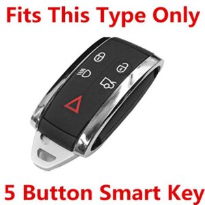 Rpkey Leather Keyless Entry Remote Control Key Fob Cover Case protector For Jaguar X S-Type XF XK XKR 5B KR55WK49244 KR55WK45694