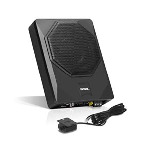 sound storm laboratories us8 8 inch under seat powered car audio subwoofer – 800 watts max, low profile, built in amplifier, for truck, boxes and enclosures, remote subwoofer control