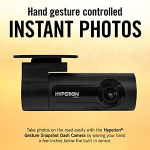 Hyperion 1080p WiFi Dash Cam with Crash Detection and Gesture Snapshot Photography, Loop Recording with 300° Rotatable Lens and 16GB Memory Card, Downloadable App