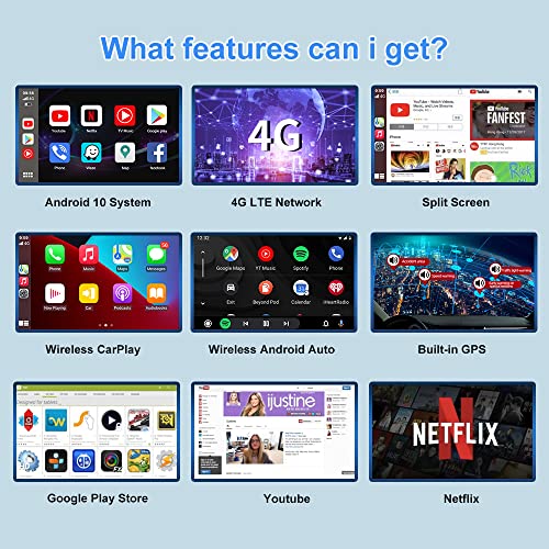 JMANCE Wireless Carplay Magic Box Streaming Device for Original Car with Wired CarPlay and with Touch Screen, Octa Core Android 10 Multimedia Video Adapter AI Box Carplay Dongle Build in GPS 4GB+64GB