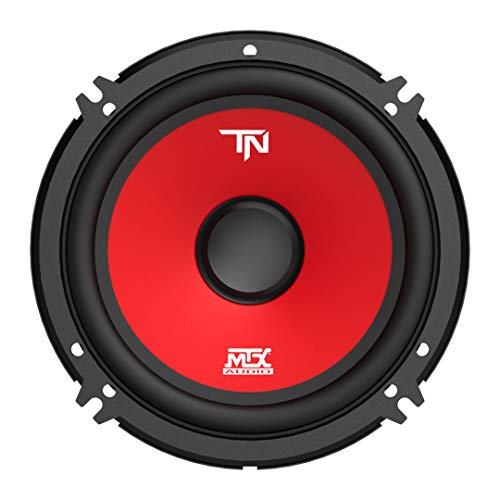 MTX Terminator Series 6.5 Inch Woofer Cone Component 2-Way Speaker Pair with 45 Watt RMS, Black/Red