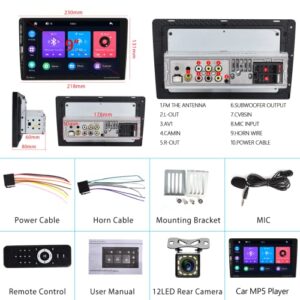 Single Din Car Stereo Apple Carplay Android Auto, Hodozzy 1 Din 9 Inch Touchscreen Bluetooth Car Radio Support iOS/Android Mirror Link, Backup Camera, DVR, USB, AUX, FM Radio Receivers Microphone