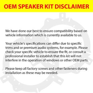 KICKER 43DSC6504 6-1/2" DS Series Front and Rear Door Factory Speaker Replacement Kit with Speaker Harness and Mounting Adapters for Ford Fusion 2013-2020