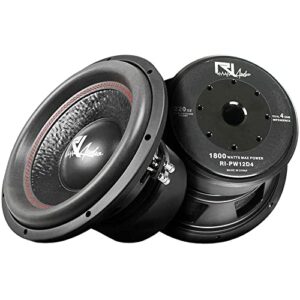 RI Audio 12'' Subwoofer 1800 Watts Max Dual 4 Ohm Power Series RI-PW12D4 2 Pack, Black, (RI-PW12D4-2Pack)