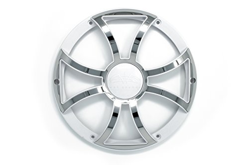 wet sounds Revo 10" Subwoofer & Grill - White Subwoofer & White Grill with Stainless Steel Inserts - 4 Ohm