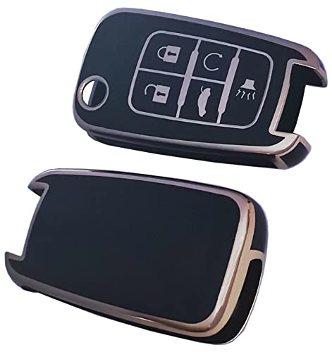 Guibuhuse Premium Soft TPU Key Fob Cover Protector for Chevy Chevrolet Equinox Camaro Cruze Malibu Sonic Aveo Orlando Buick GMC Terrain Accessories