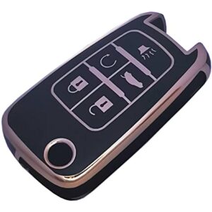 Guibuhuse Premium Soft TPU Key Fob Cover Protector for Chevy Chevrolet Equinox Camaro Cruze Malibu Sonic Aveo Orlando Buick GMC Terrain Accessories