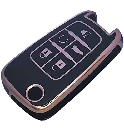 Guibuhuse Premium Soft TPU Key Fob Cover Protector for Chevy Chevrolet Equinox Camaro Cruze Malibu Sonic Aveo Orlando Buick GMC Terrain Accessories