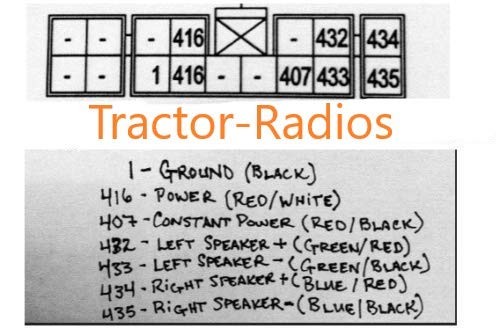 KIOTI Radio Wire Pigtail Harness Part # TR-1500 NX RX DK CK Connector CD In Dash Stereo Plug Orange Tractor