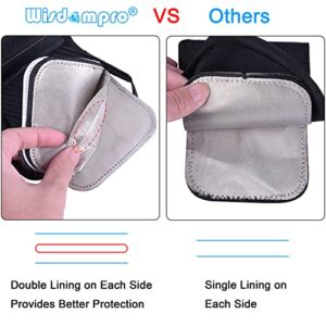 Wisdompro Faraday Bag for Key Fob, WP4694 RFID Key Fob Protector RF Car Signal Blocking Faraday Cage Protector, Anti-Theft Pouch, Anti-Hacking Case Blocker - Black