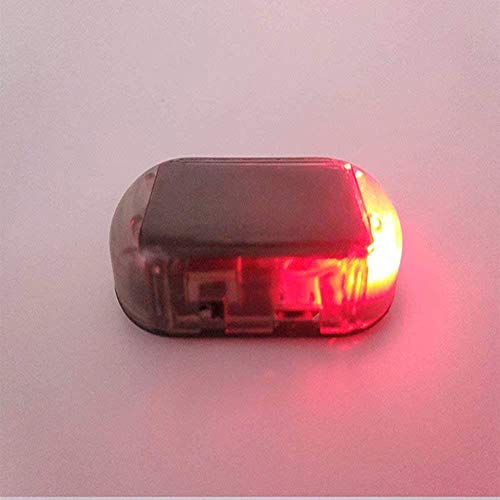 Kqiang 2pcs Car Solar Power Simulated Dummy Alarm Warning Anti-Theft LED Flashing Security Light Fake Lamp (Blue + Red) 2