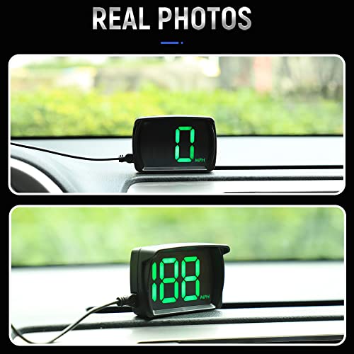 2023 New Speedometer HUD GPS Digital Speed Meter MPH Speedo Head Up Display for Cars Trucks, USB Cable Plug & Play (G20-Only Green)