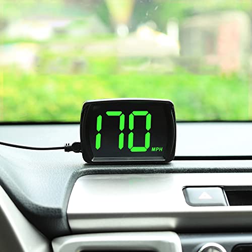 2023 New Speedometer HUD GPS Digital Speed Meter MPH Speedo Head Up Display for Cars Trucks, USB Cable Plug & Play (G20-Only Green)