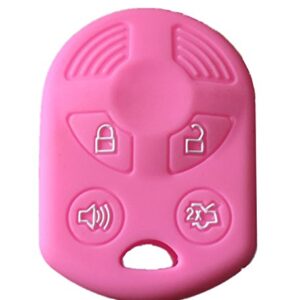 Rpkey Silicone Keyless Entry Remote Control Key Fob Cover Case protector Replacement Fit For Ford Lincoln Mercury OUCD6000022 164-R8046 164-R7040 CWTWB1U722 (Pink)