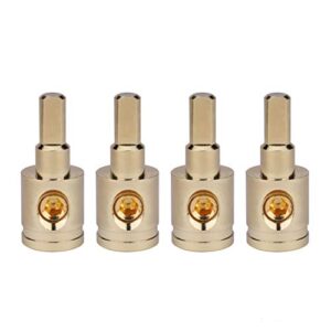 amp input reducer 4pcs 1/0 gauge to 4 gauge wire reducer power/ground input reducer adapter brass with gold plated