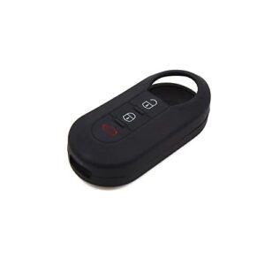 uxcell 3 button car remote key cover case protective replacement black silicone for fiat 500 viaggio ottimo tipo