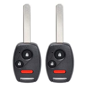 npauto key fob replacement for honda cr-v/cr-z/accord/fit/insight 2007 2008 2009 2010 2011 2012 2013 2014 2015 keyless entry remote key fobs (mlbhlik-1t, 3 button, pack of 2)