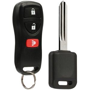 car key fob keyless entry remote with ignition key fits nissan, infiniti (kbrastu15 3-btn)
