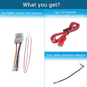 NuIth Radio Stereo Wiring Harness Antenna Adapter Connector Plug Kit for 2003-2006 Chevy Silverado/Suburban GMC Sierra/Yukon, Buick Century/Rainier/Rendezvous Aftermarket Radio Wire Cable