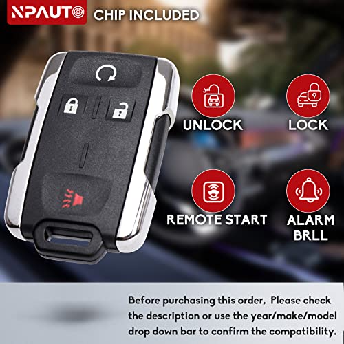 NPAUTO Key Fob Replacement for Chevy Silverado GMC Sierra 1500 2500 HD 3500 HD 2014 2015 2016 2017 2018 2019 2020 Chevy Colorado GMC Canyon 2015-2021 Keyless Entry Remote Control Start Key Fobs