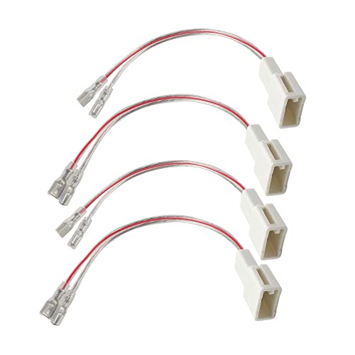NuIth 72-8104 Speaker Wiring Harness Adapters for Toyota 2000-2015 Camry 4Runner Tundra FJ Cruiser, Subaru WRX STI 2012-2019 Aftermarket Front Rear Door Speaker Connector 4 PCS